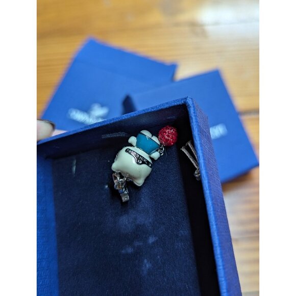 Swarovski Hello Kitty Crystal Charm Necklace Blue Red Apple 5070441 New Vtg Y2k - Picture 4 of 4